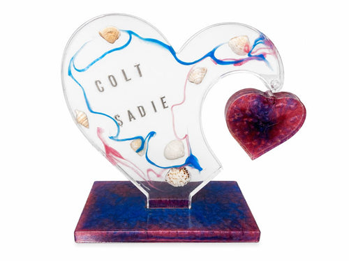 Finished Hanging Heart personalized with Colt and Sadie
